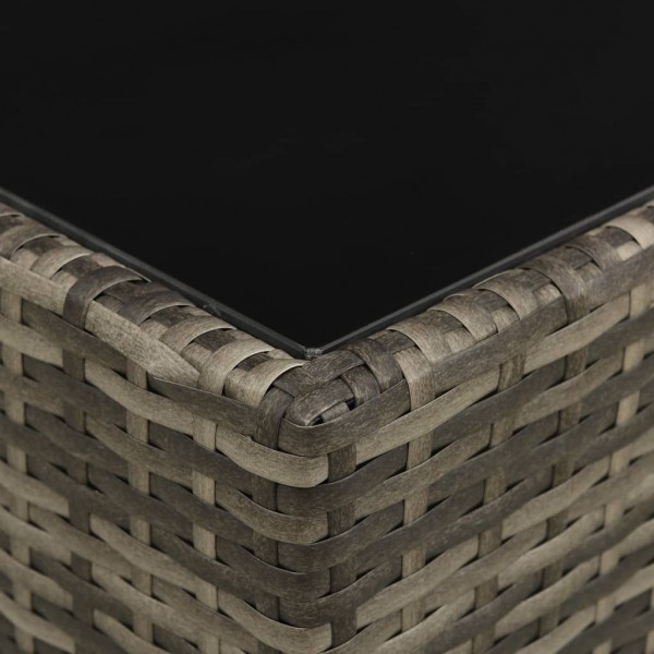 Set de muebles de jardín 4 pzas y cojines ratán sintético gris M 2