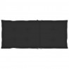 Cojín silla de jardín respaldo alto 6 uds tela negro 120x50x3cm 2