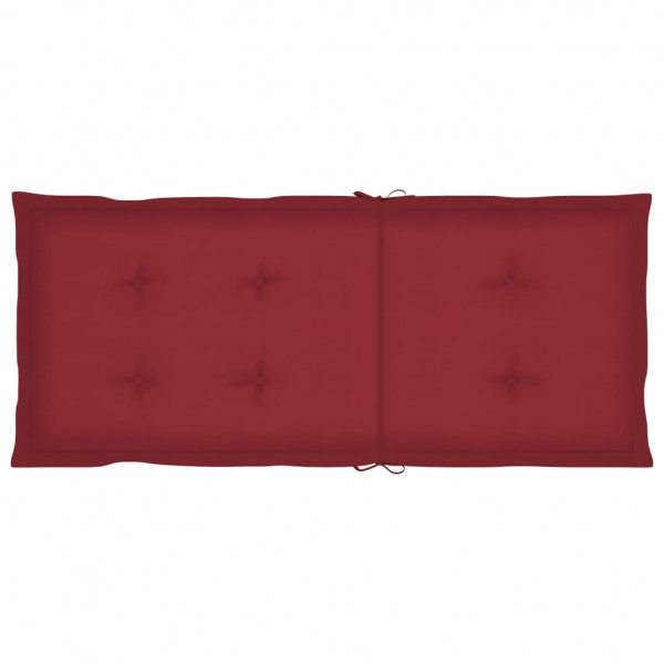 Cojín silla de jardín respaldo alto 6 uds tela rojo 120x50x3 cm M 2