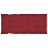 Cojín silla de jardín respaldo alto 6 uds tela rojo 120x50x3 cm 2