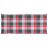 Cojín silla jardín respaldo alto 4 uds cuadros rojo 120x50x3 cm 2