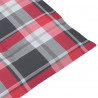 Cojín silla jardín respaldo alto 4 uds cuadros rojo 120x50x3 cm 5