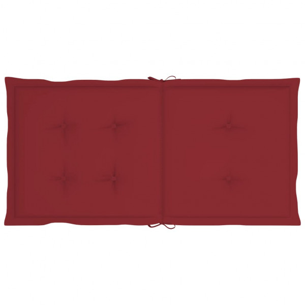 Cojín silla jardín respaldo bajo 6 uds tela Oxford rojo tinto M 4