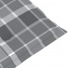 Cojín silla de jardín respaldo bajo 4 uds tela a cuadros gris 5