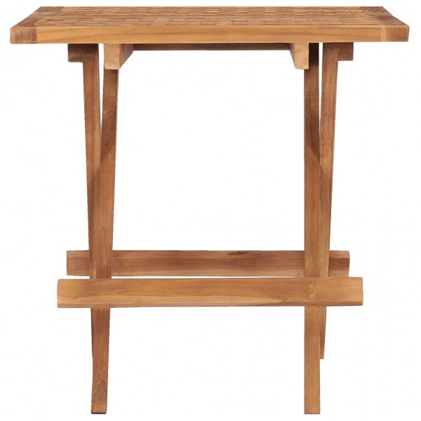 Mesa plegable de jardín madera maciza de teca 50x50x50 cm M 2