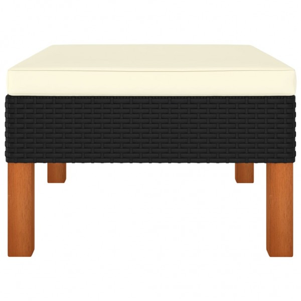 Reposapiés de ratán sintético y madera maciza de eucalipto M 2