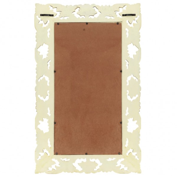 Espelho esculpido à mão 80x50 cm mangueira maciça branco M 3