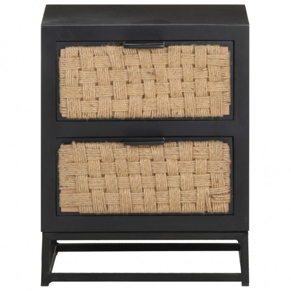 Mesita de noche de madera maciza de mango 40x30x50 cm M 3