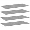 Prateleiras para estante 4 pcs 80x40x1.5cm contraplacado cinza 1