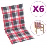 Almofadões lombares cadeiras jardim 6pcs oxford xadrez vermelho 1