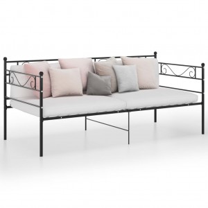 Estructura de sofá cama de metal negro 90x200 cm H