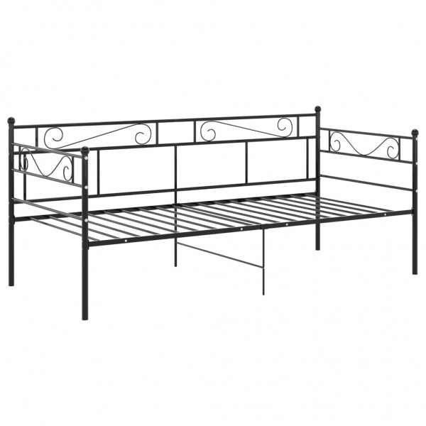 Estructura de sofá cama de metal negro 90x200 cm M 3
