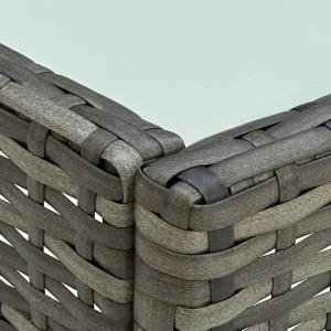 Set de muebles de jardín 4 pzas y cojines ratán sintético gris H