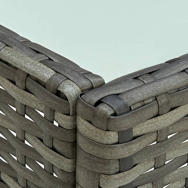 4 pcs conjunto lounge de jardim c/ almofadões vime PE cinzento M 2