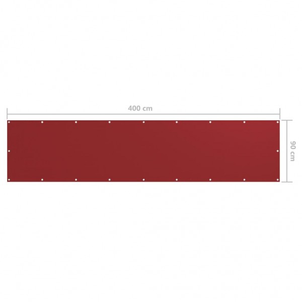 Toldo para balcón tela oxford rojo 90x400 cm M 5