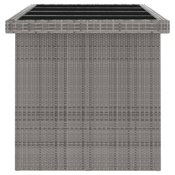 Set de comedor de jardín 11 pzas y cojines ratán sintético gris M 5