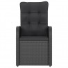 Set comedor de jardín 11 piezas ratán sintético y cojines negro 4