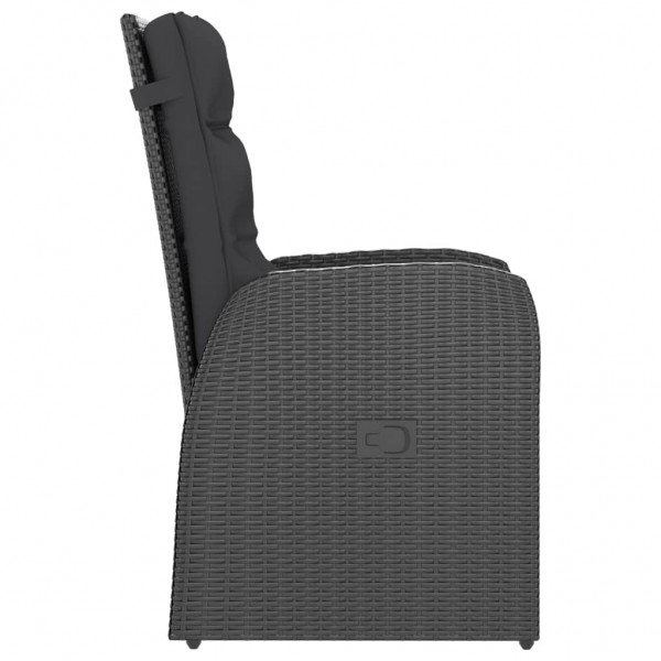 11 pcs conjunto jantar exterior com almofadões vime PE preto M 5