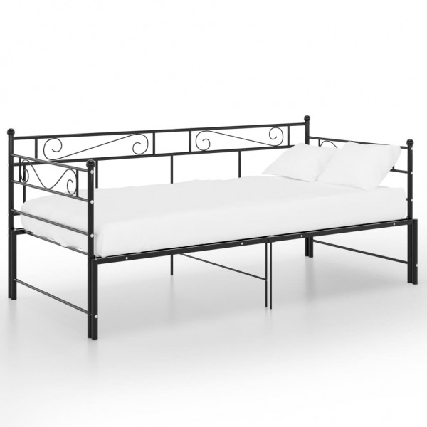 Estrutura sofá-cama de puxar 90x200 cm metal preto M 2