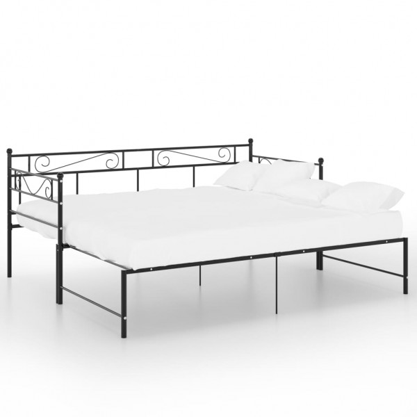 Estrutura sofá-cama de puxar 90x200 cm metal preto M 3