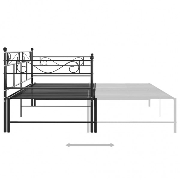 Estructura de sofá cama extraíble de metal negro 90x200 cm M 5