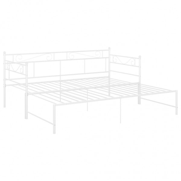 Estructura de sofá cama extraíble de metal blanco 90x200 cm M 4