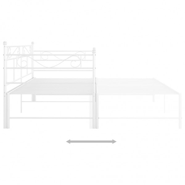 Estructura de sofá cama extraíble de metal blanco 90x200 cm M 5