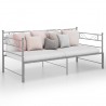 Estructura de sofá cama extraíble de metal gris 90x200 cm 1