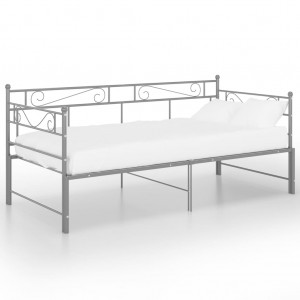 Estructura de sofá cama extraíble de metal gris 90x200 cm H