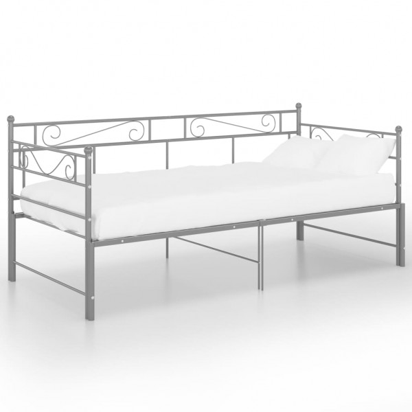 Estructura de sofá cama extraíble de metal gris 90x200 cm M 2
