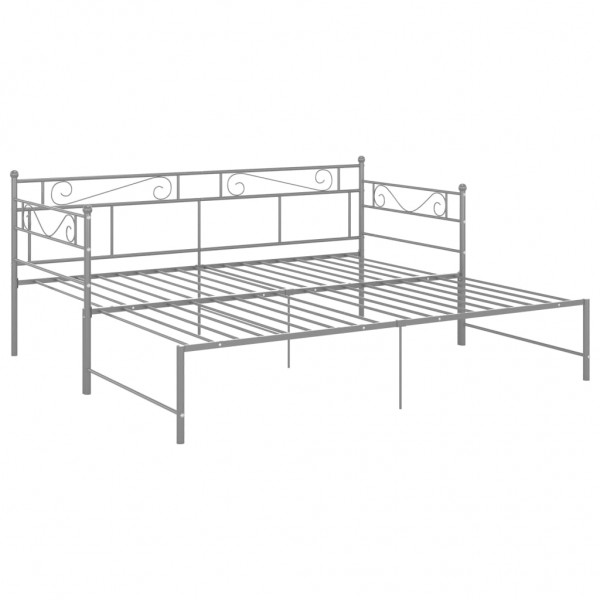 Estructura de sofá cama extraíble de metal gris 90x200 cm M 4