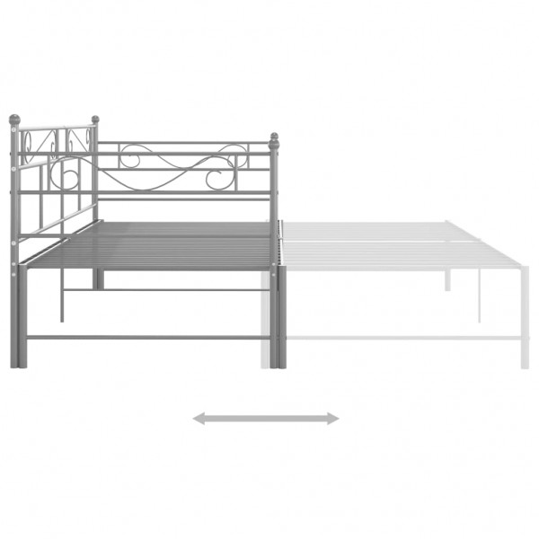 Estructura de sofá cama extraíble de metal gris 90x200 cm M 5