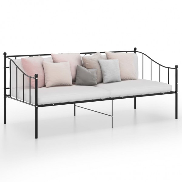 Estructura de sofá cama de metal negro 90x200 cm D