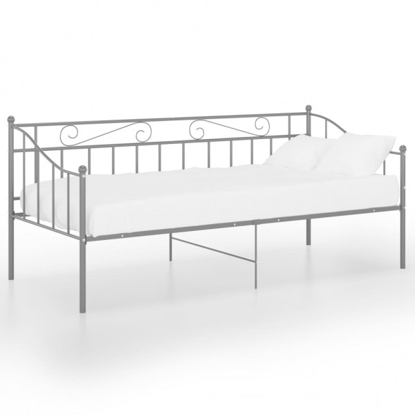 Sofá-cama 90x200 cm metal cinzento M 2
