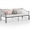 Estructura de sofá cama extraíble de metal negro 90x200 cm 1