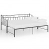 Estructura de sofá cama extraíble de metal negro 90x200 cm 2
