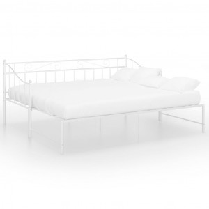 Estructura de sofá cama extraíble de metal blanco 90x200 cm H
