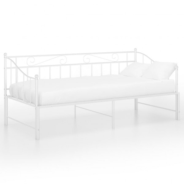 Estructura de sofá cama extraíble de metal blanco 90x200 cm M 3