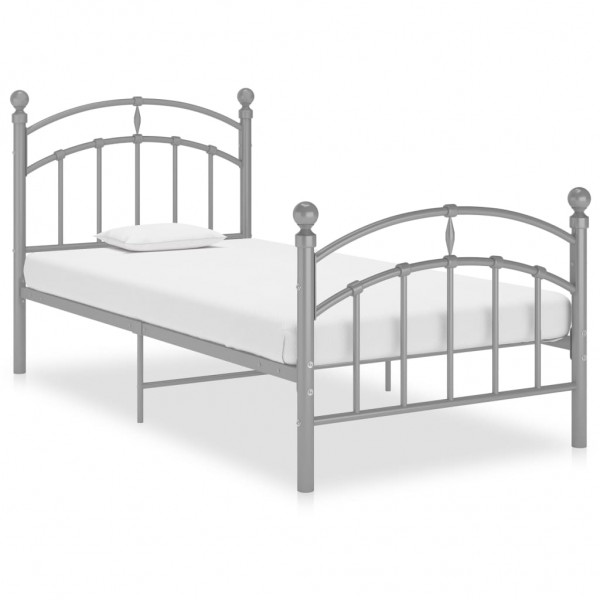 Estructura de cama de metal gris 90x200 cm D
