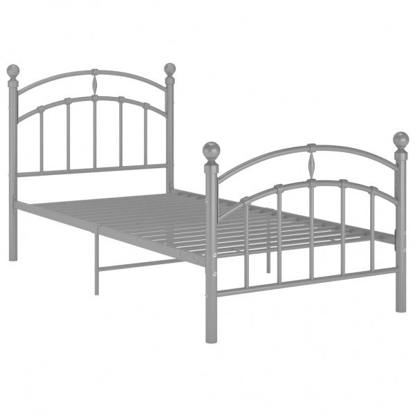 Estructura de cama de metal gris 90x200 cm M 2