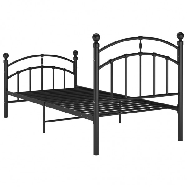 Estructura de cama de metal negro 100x200 cm M 5