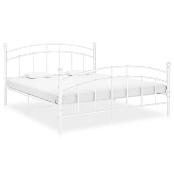 Estructura de cama de metal blanco 140x200 cm D