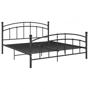 Estrutura de cama de metal preto 160x200 cm H