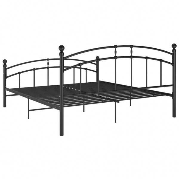 Estructura de cama de metal negra 160x200 cm M 5