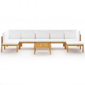 Conjunto de 8 peças para jardim com almofadas. creme. 63x63 cm H