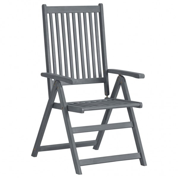 5 pcs conjunto de jantar jardim madeira acácia maciça cinzento M 3