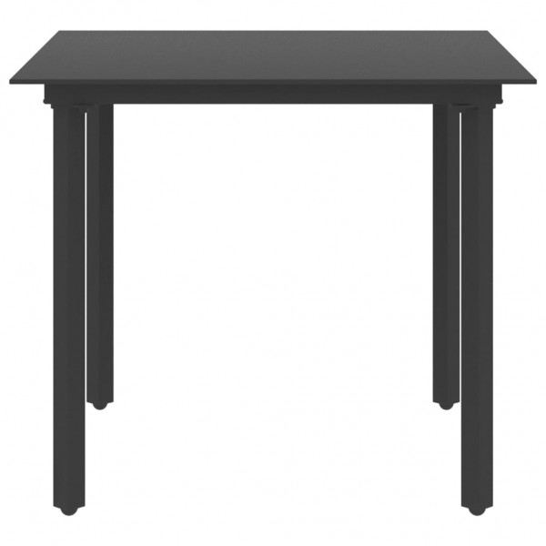 Set de comedor de jardín de 3 piezas PVC ratán negro M 4