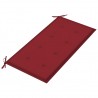 Banco de jardim c/ almofadão vermelho tinto 112 cm teca maciça 5