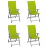 Cadeiras jardim reclináveis c/ almofadões 4 pcs acácia maciça 1