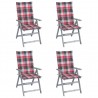 Cadeiras jardim reclináveis c/ almofadões 4 pcs acácia maciça 1